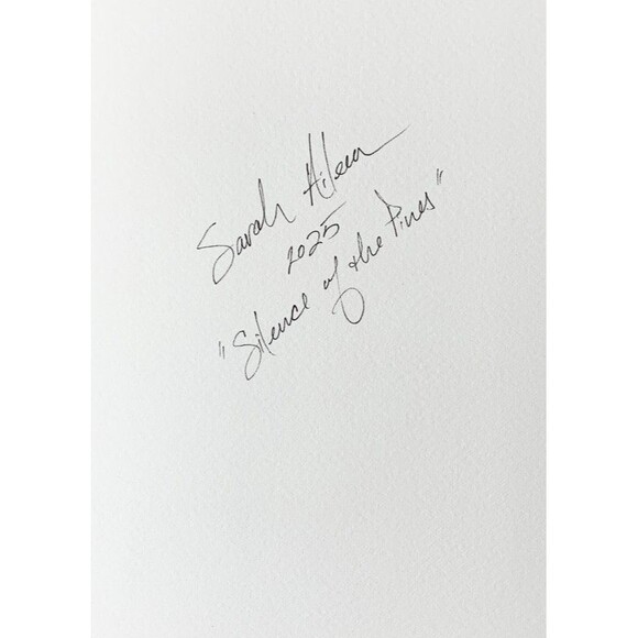 Original Watercolor Painting Misty Foggy Pines 5x7 Moody Forest Landscape Signed - Picture 3 of 3